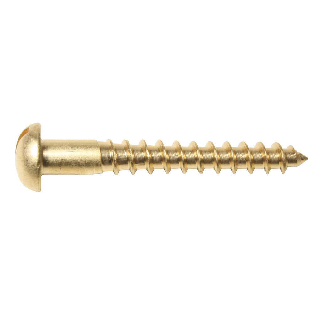 Brass Slot Round Wood Screw (Self Colour)