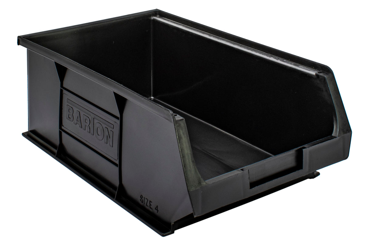 Plastic Storage Parts Lin Bin Container - 10PK (Black Recycled) FD4 205mm(w) x 350mm(d) x 132mm(h)