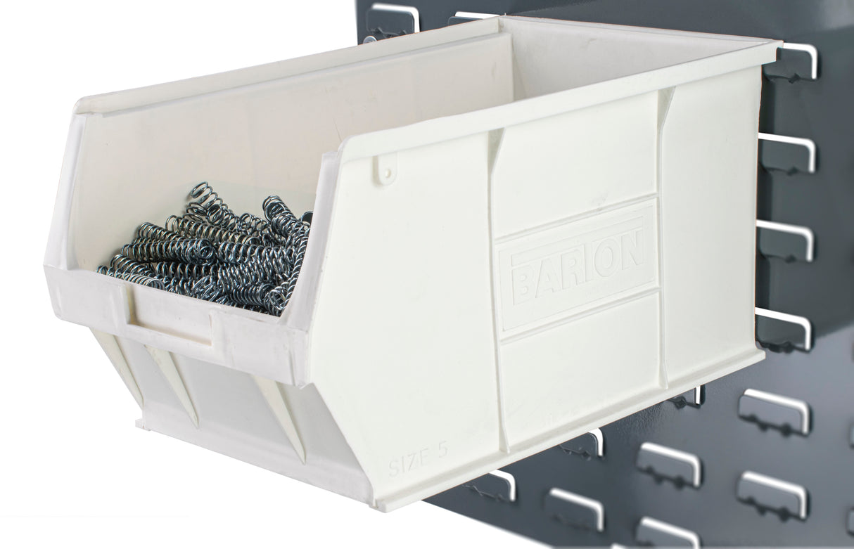 Plastic Storage Parts Lin Bin Container - 10PK (ANTI-BACTERIAL WHITE) FD5 205mm(w) x 350mm(d) x 182mm(h)