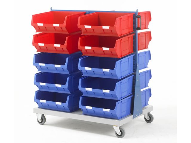 Double Sided Louvred Panel Trolley Bin Kits FD3
