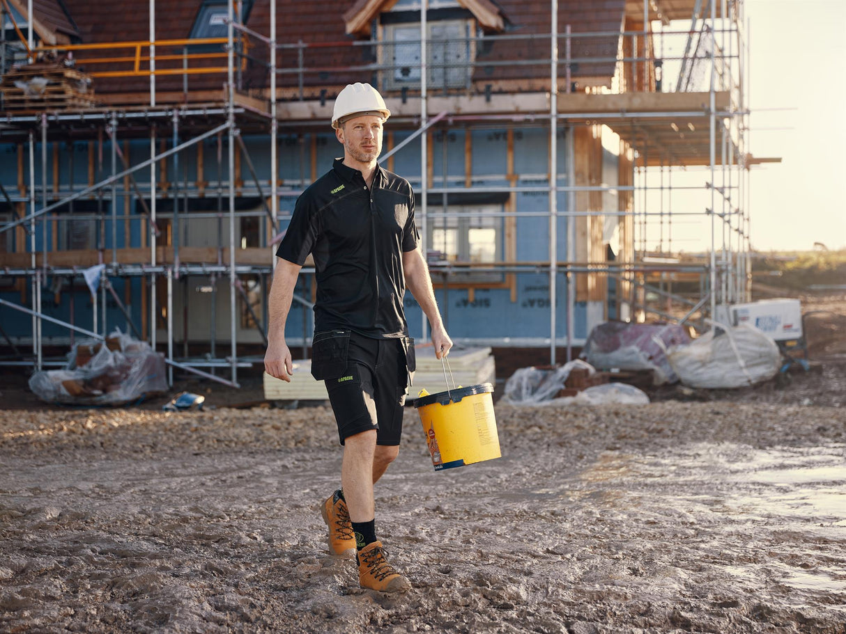 Apache Langley Black Performance Polo Shirt