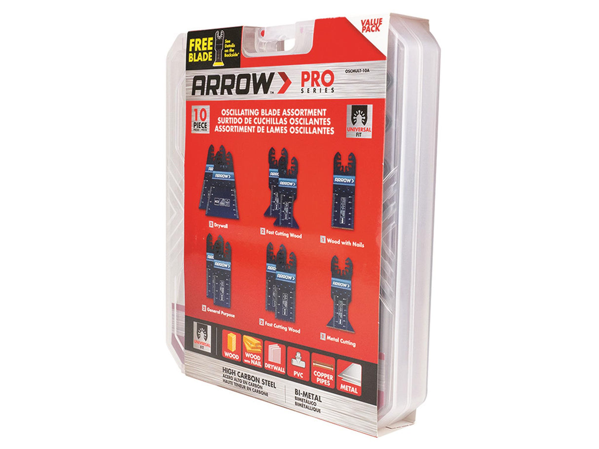 Arrow Oscillating Multi-Tool Blade Assortment Set, 10 Piece