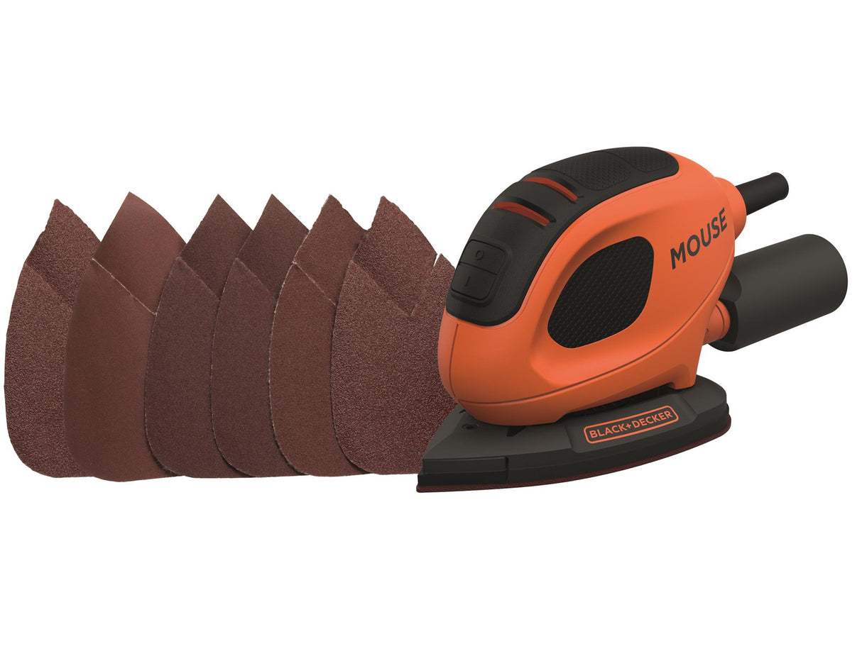 BLACK + DECKER 55W Mouse Sander + 6 Sanding Sheets