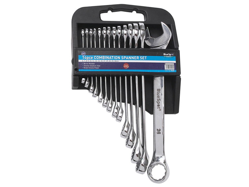 BlueSpot Tools Combination Spanner Set, Metric