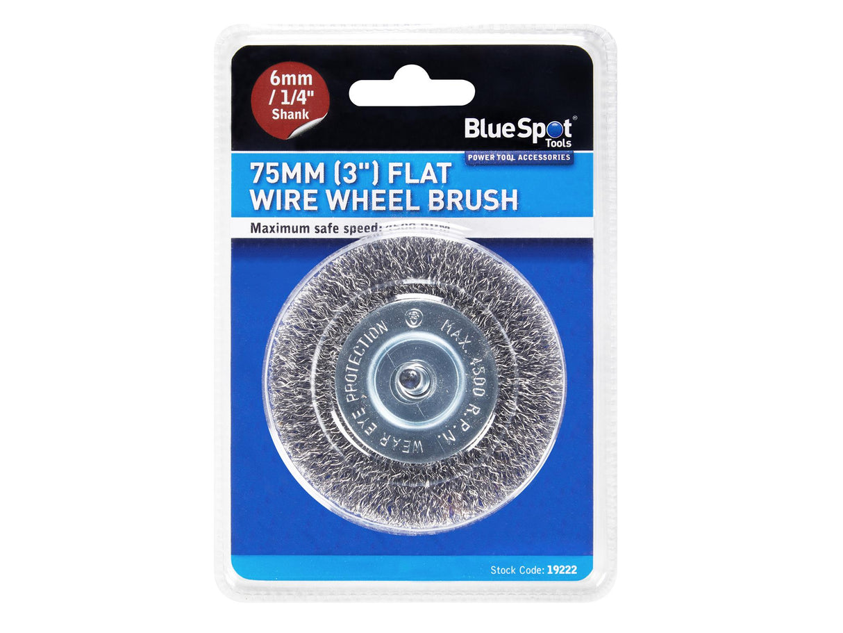 BlueSpot Tools Flat Steel Wire Wheel Brush