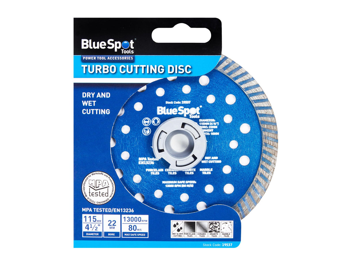 BlueSpot Tools Turbo Cutting Disc 115 x 22mm