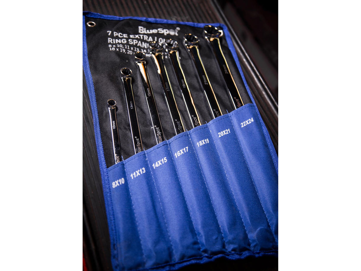 BlueSpot Tools Extra Long Ring Spanner Set