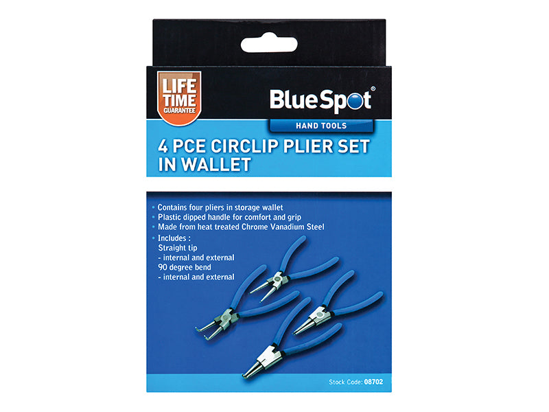 BlueSpot Tools Circlip Pliers Set, 4 Piece