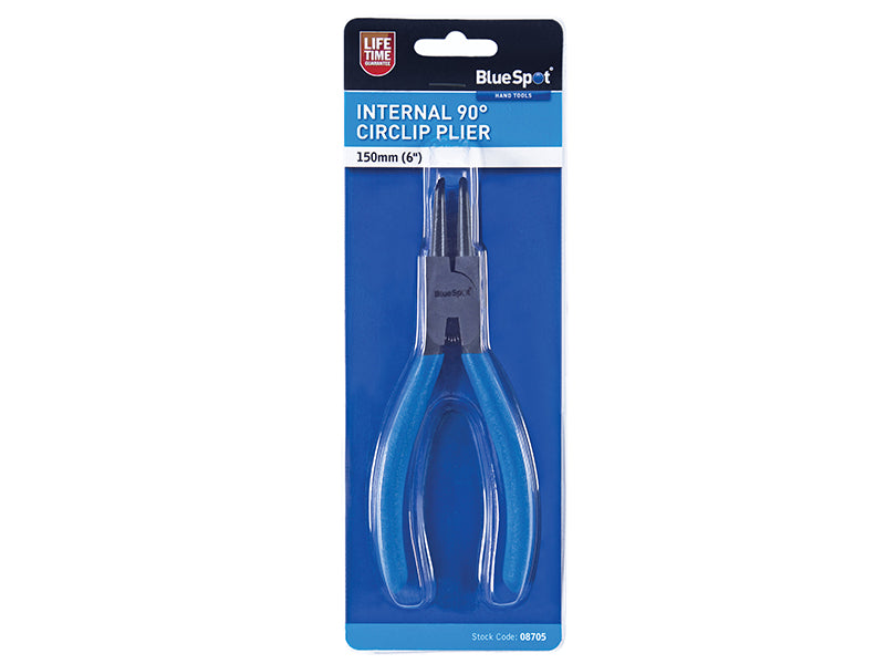 BlueSpot Tools Circlip Pliers Internal Bent 90° Tip 150mm (6in)