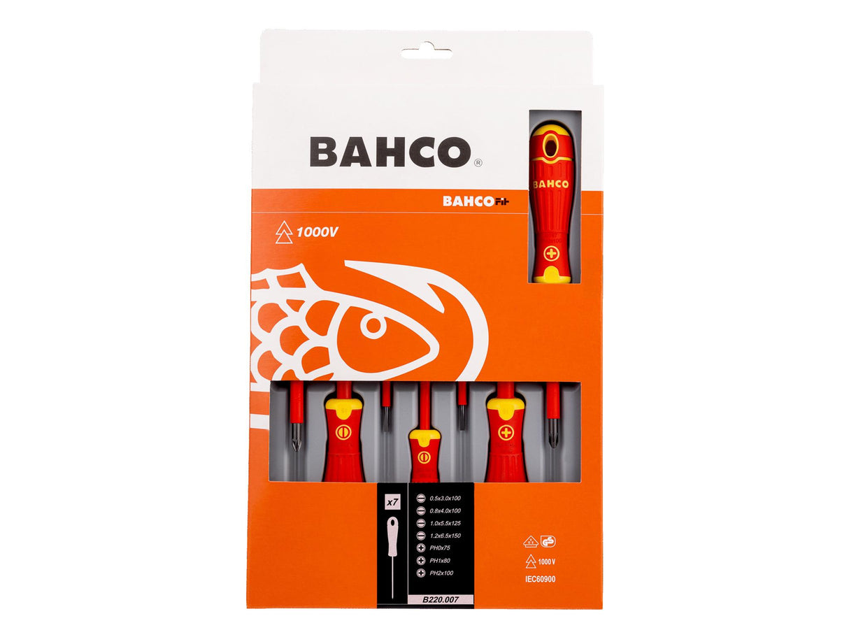 Bahco B220.007 BAHCOFIT Insulated Screwdriver Set, 7 Piece