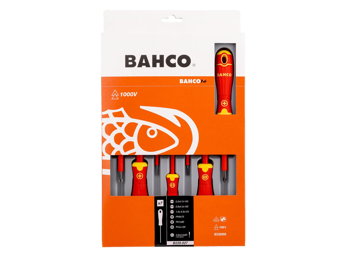 Bahco B220.027 BAHCOFIT Insulated Screwdriver Set, 7 Piece
