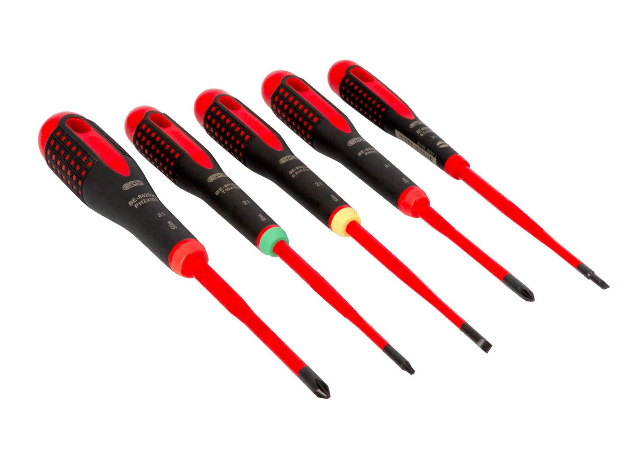 Bahco BE-9871SL ERGO Slim VDE Insulated Screwdriver Set, 5 Piece