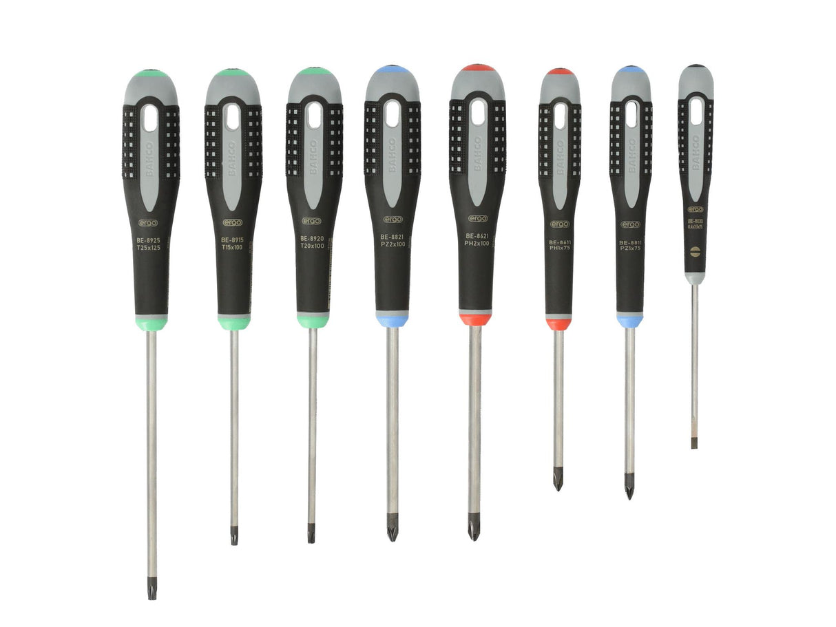 Bahco BE-9872 ERGO™ Screwdriver Set, 8 Piece