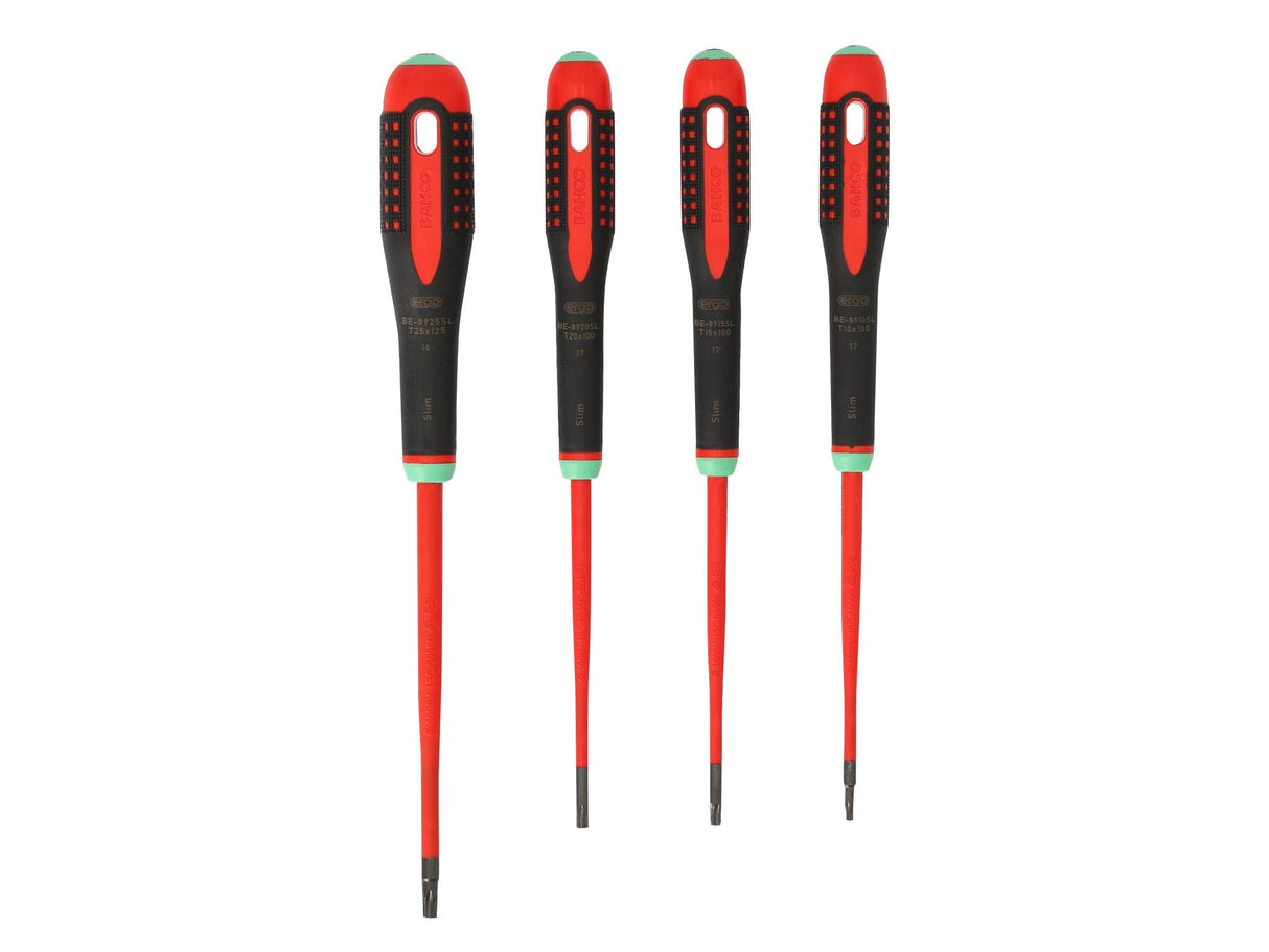 Bahco BE-9880SL ERGO™ Slim VDE Insulated Screwdriver Set, 4 Piece