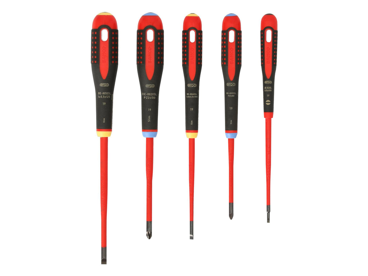 Bahco BE-9882SL ERGO™ Slim VDE Insulated Screwdriver Set, 5 Piece