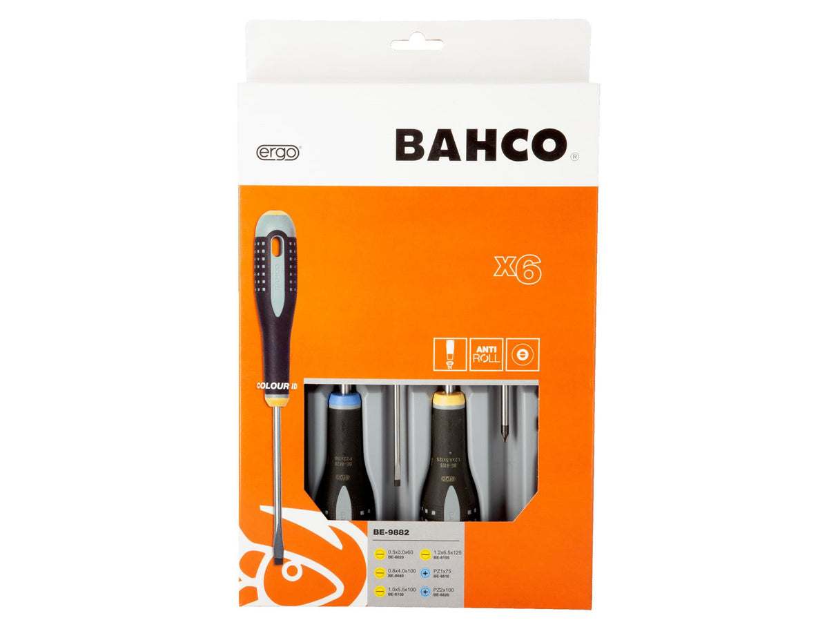 Bahco BE-9882 ERGO Screwdriver Set, 6 Piece