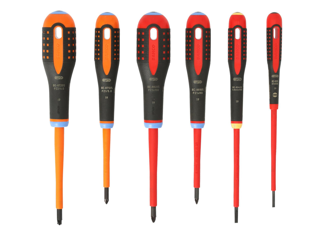 Bahco BE-9884S ERGO™ VDE Insulated Screwdriver Set, 6 Piece