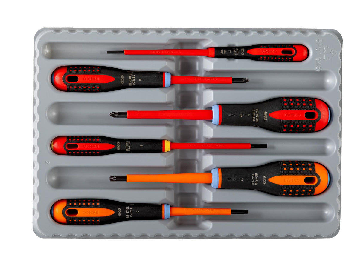 Bahco BE-9884S ERGO VDE Insulated Screwdriver Set, 6 Piece