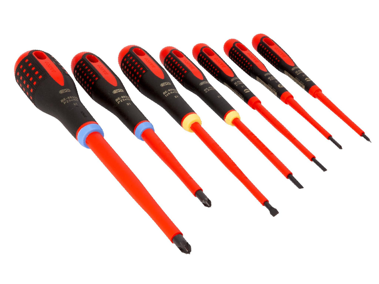 Bahco BE-9888S ERGO VDE Insulated Screwdriver Set, 7 Piece