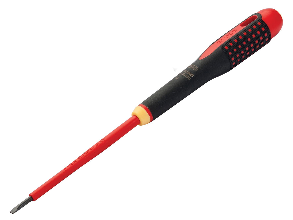Bahco ERGO Slim VDE Insulated Screwdriver, Slotted