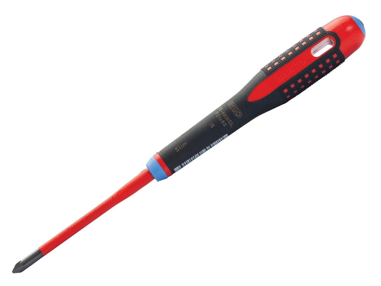 Bahco ERGO Slim VDE Insulated Screwdriver, Pozidriv
