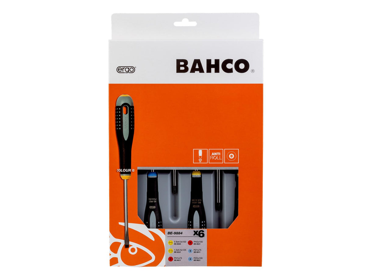 Bahco BE-9884 ERGO Screwdriver Set, 6 Piece