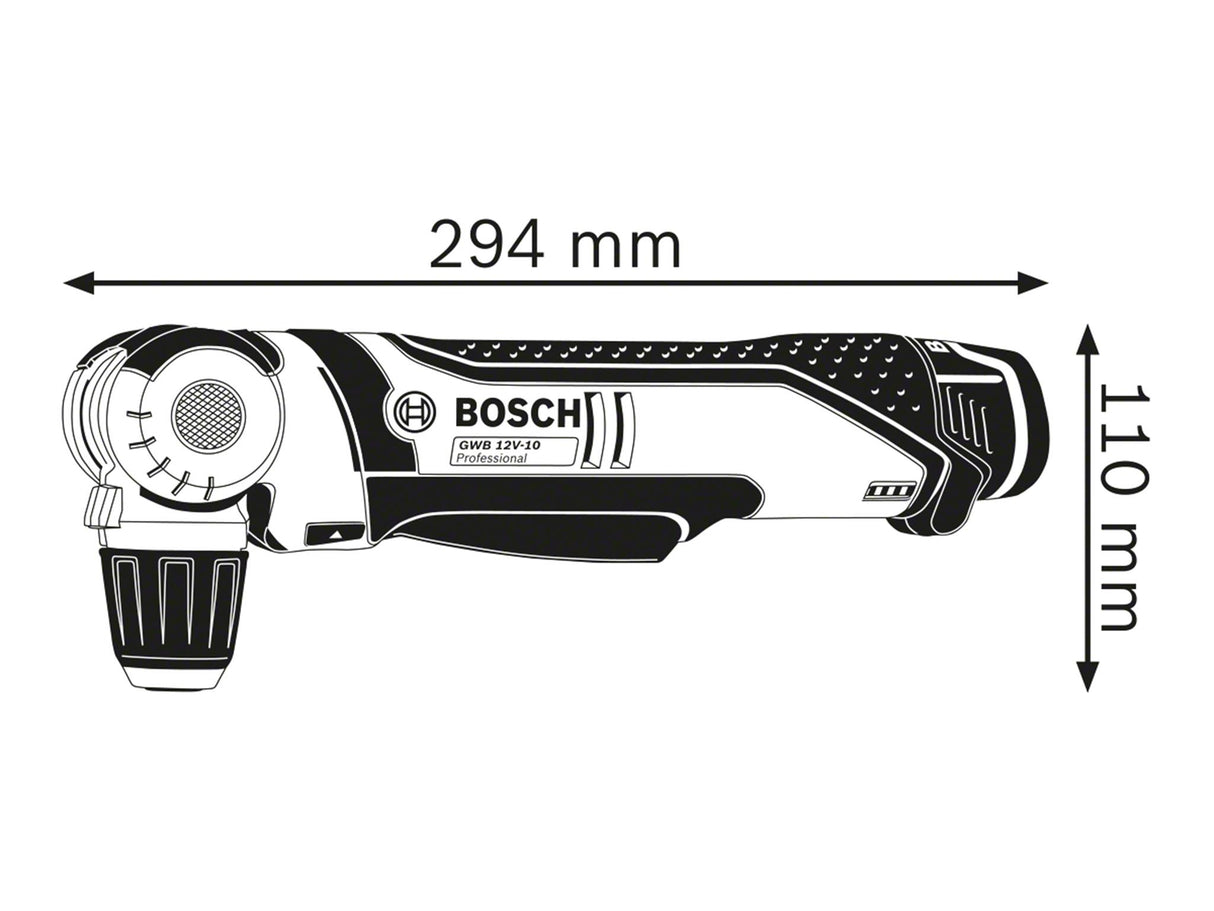Bosch GWB 12V-10 Professional Angle Drill 12V Bare Unit