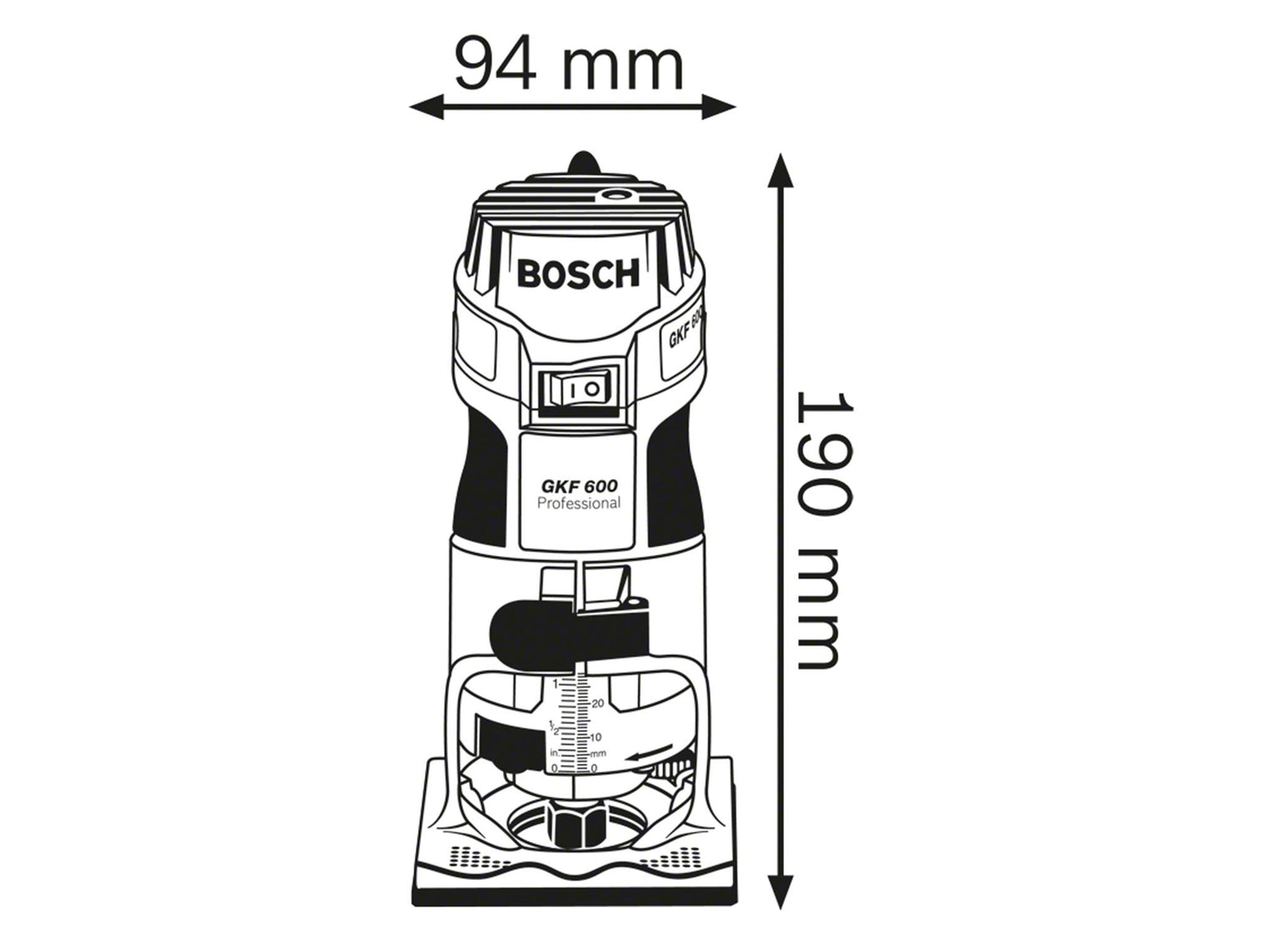 Bosch GKF 600 Professional Palm Router 600W 240V