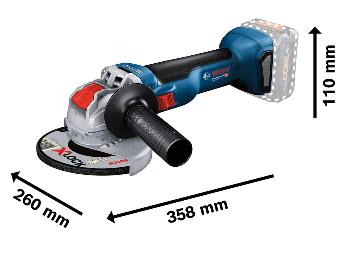 Bosch GWX 18V-10 Professional X-LOCK Angle Grinder 125mm 18V Bare Unit