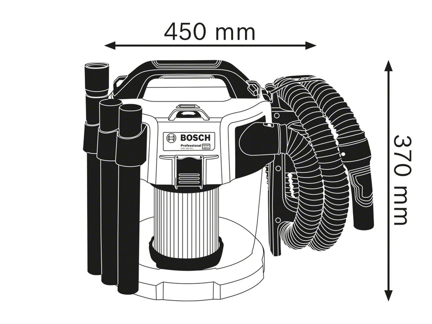 Bosch GAS 18V-10 L Professional L-Class Vacuum 18V Bare Unit
