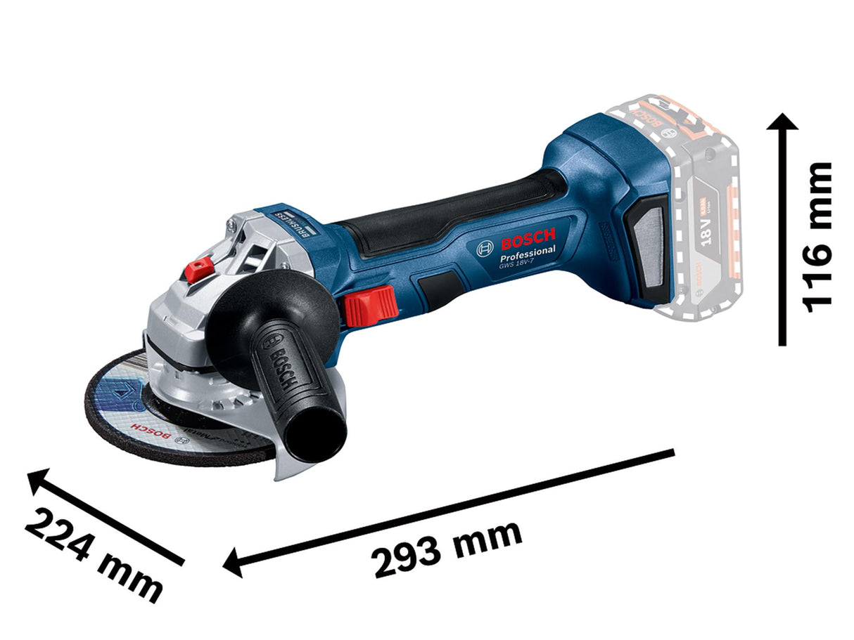 Bosch GWS 18V-7 Professional Angle Grinder 125mm 18V Bare Unit