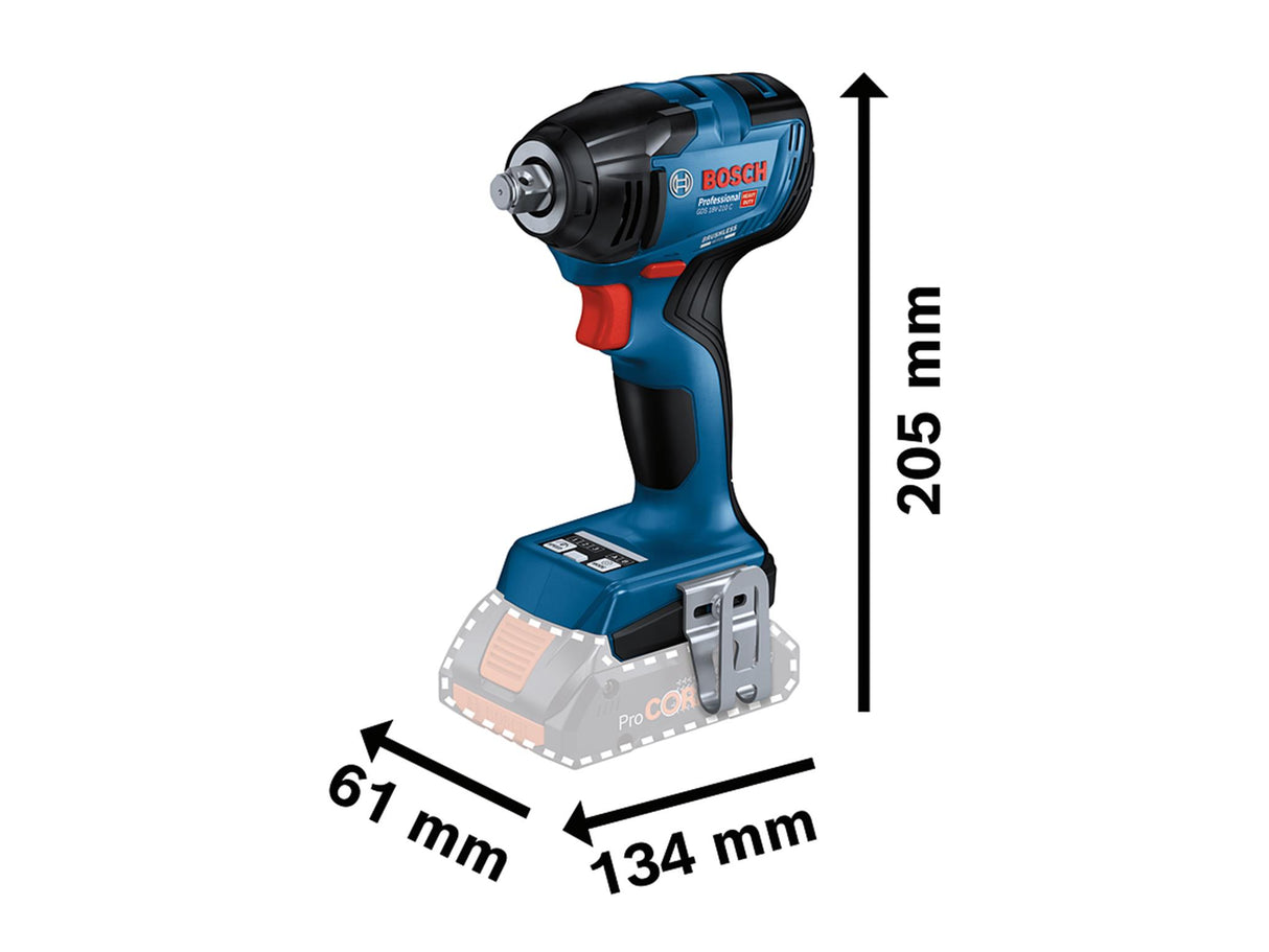 Bosch GDS 18V-210 C Professional 1/2in Impact Wrench 18V Bare Unit