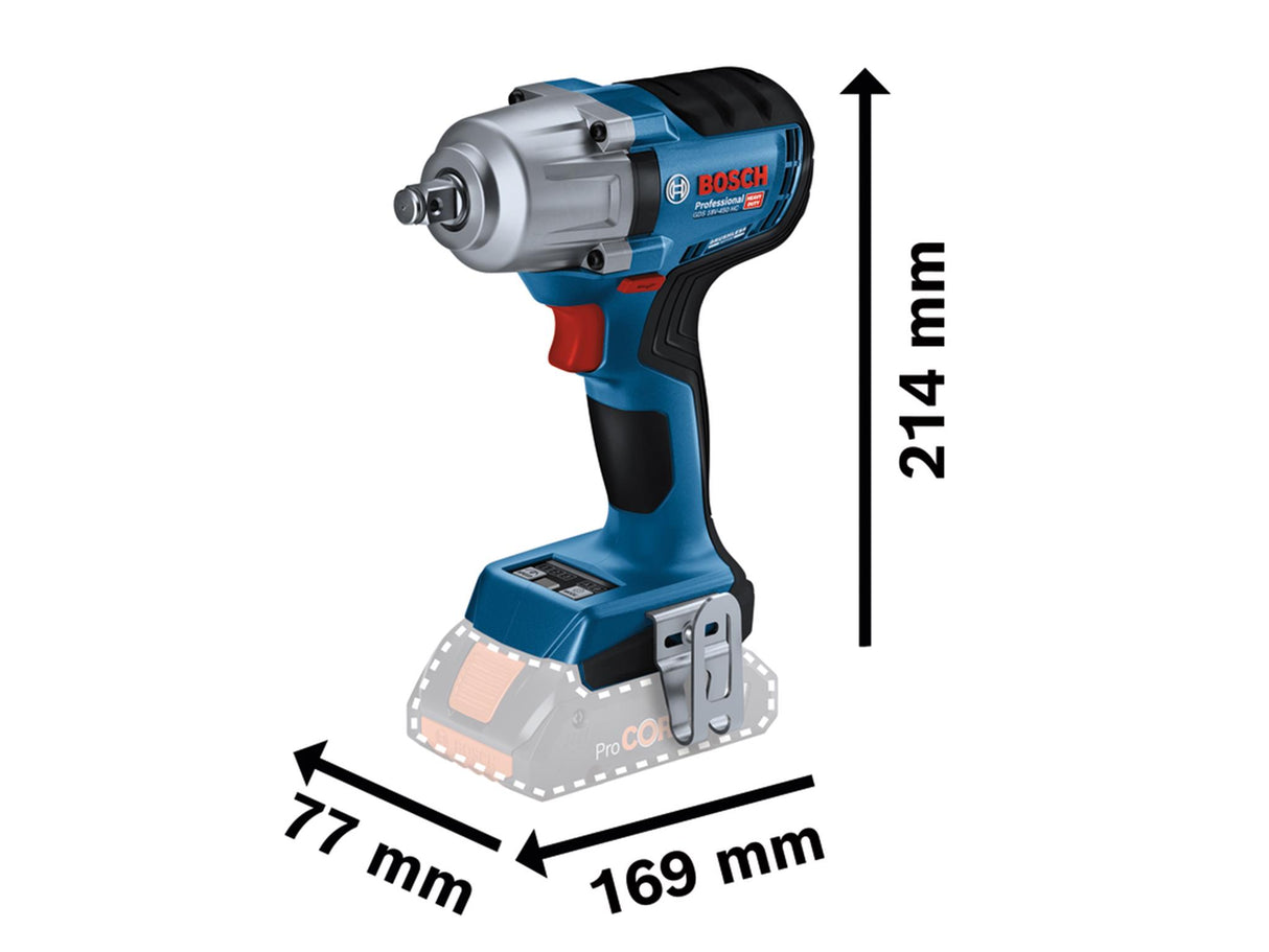 Bosch GDS 18V-450 HC Professional 1/2in Impact Wrench 18V Bare Unit