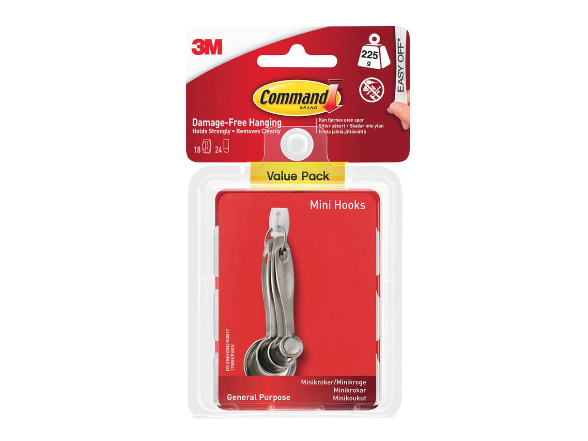 Command White Mini Hooks