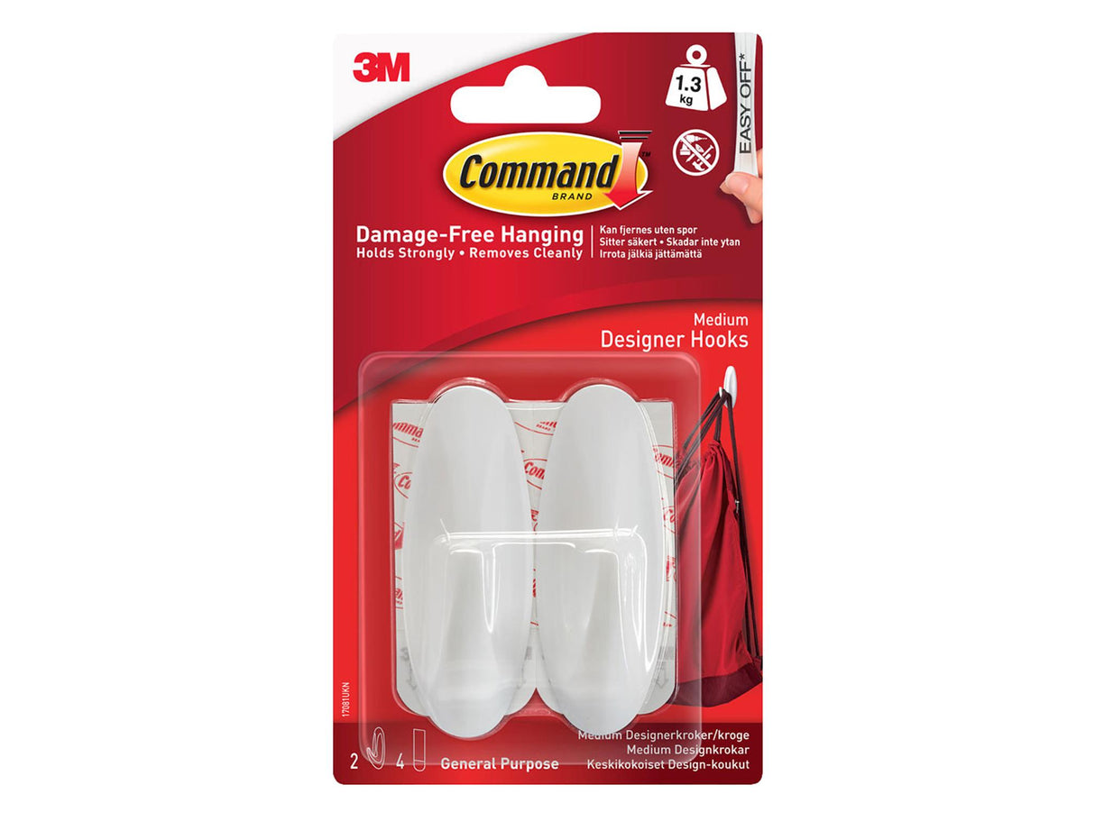 Command White Designer Hooks
