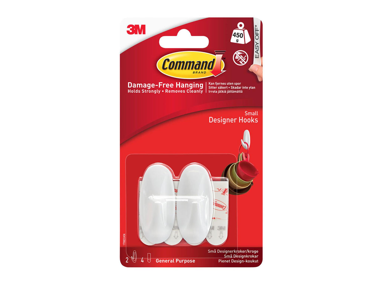 Commandâ„¢ Small White Designer Hooks (Pack 2)