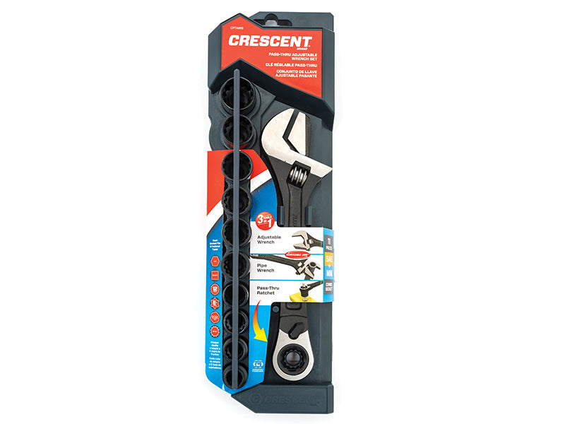 Crescent® X6 Pass-Thru Adjustable Wrench Set, 11 Piece