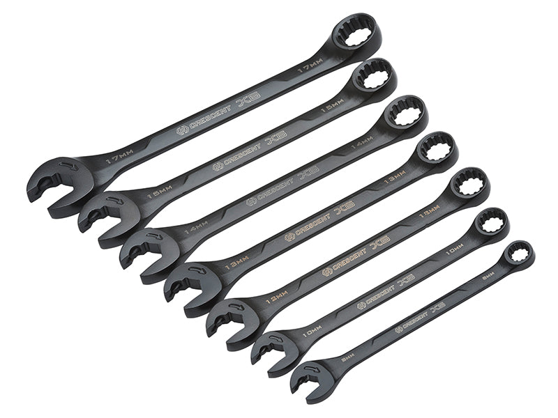 Crescent® X6™ Open End Ratcheting Spanner Set, 7 Piece