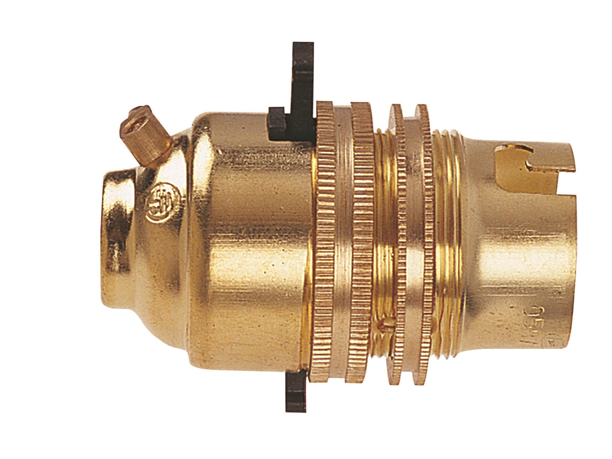 Dencon BC Brass 1/2in Switched Lamp Holder