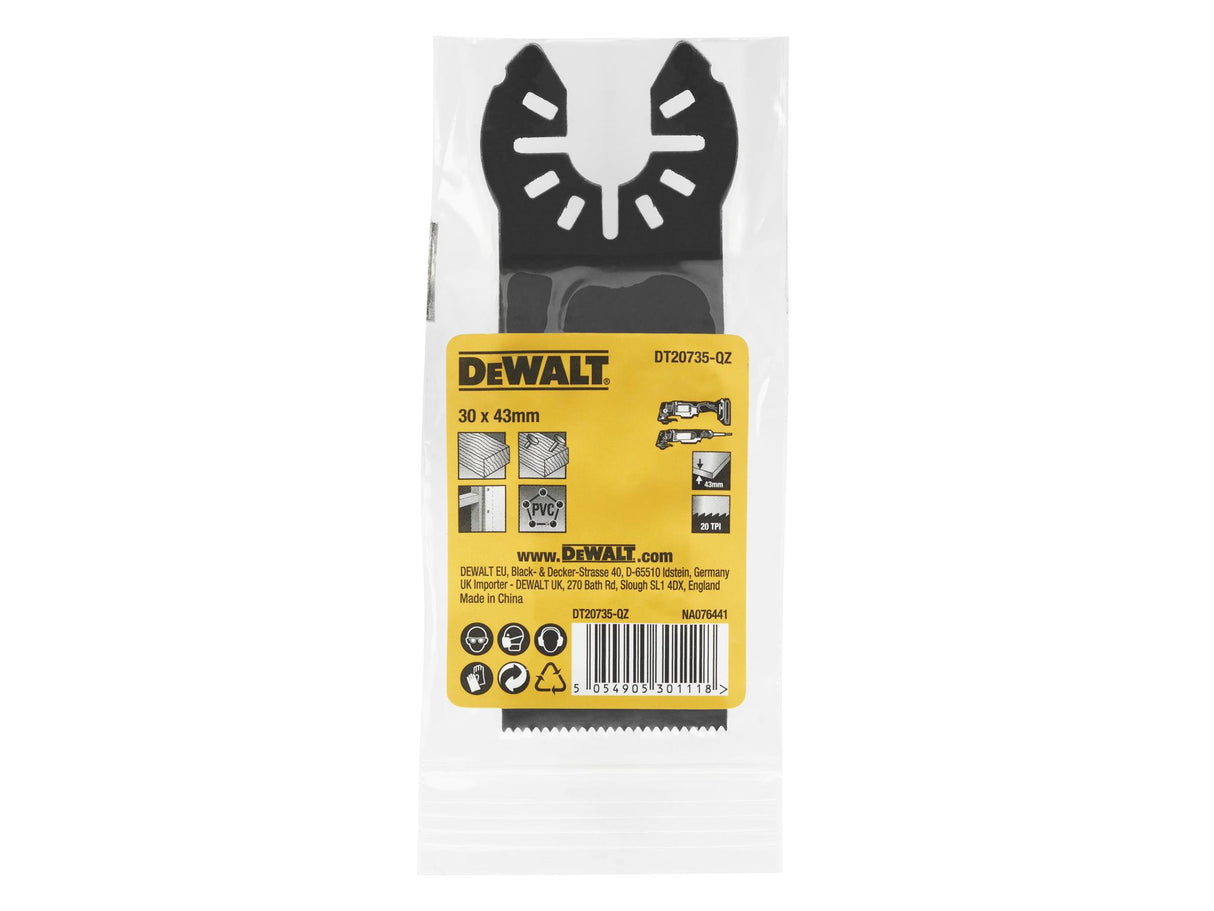DEWALT DT20735 Wood & Nails Multi-tool Blade 30 x 43mm