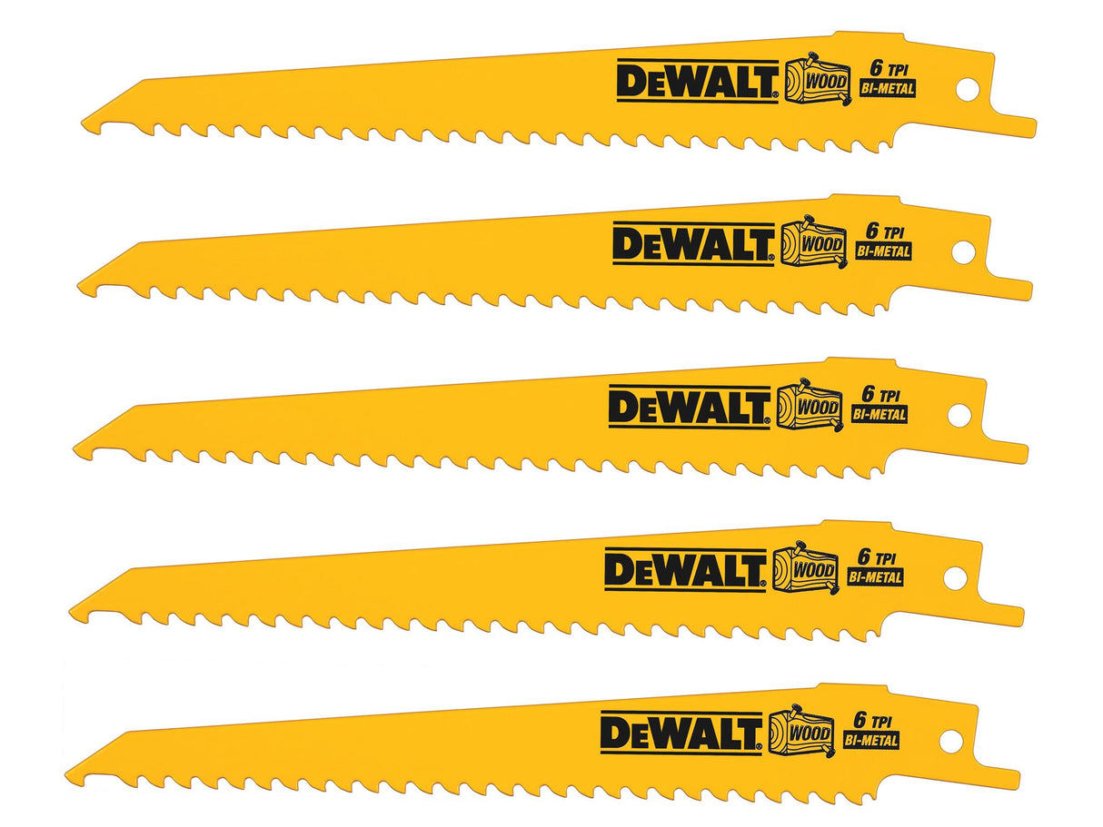 DEWALT Bi-Metal Reciprocating Blades, Wood Cutting
