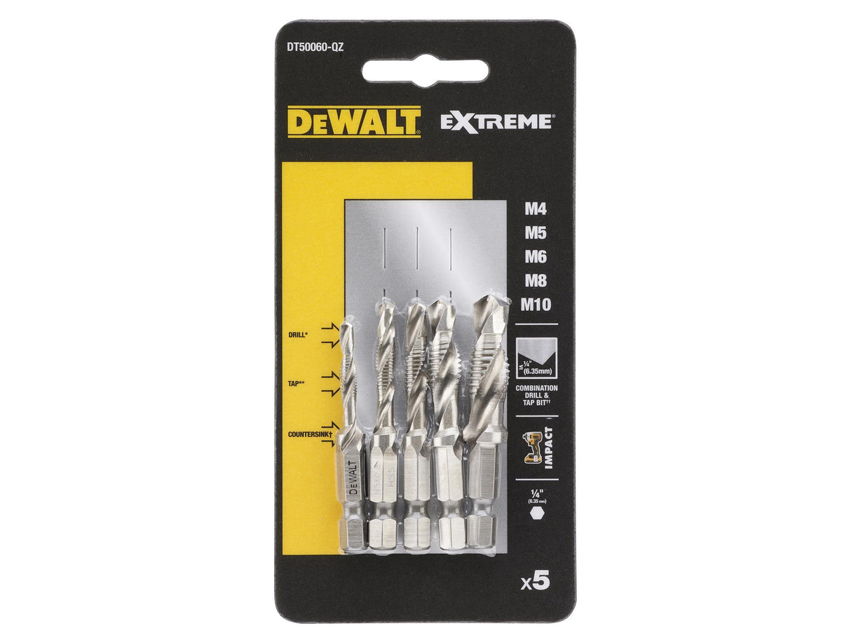 DEWALT DT50060 Impact Ready Drill Tap Set, 5 Piece
