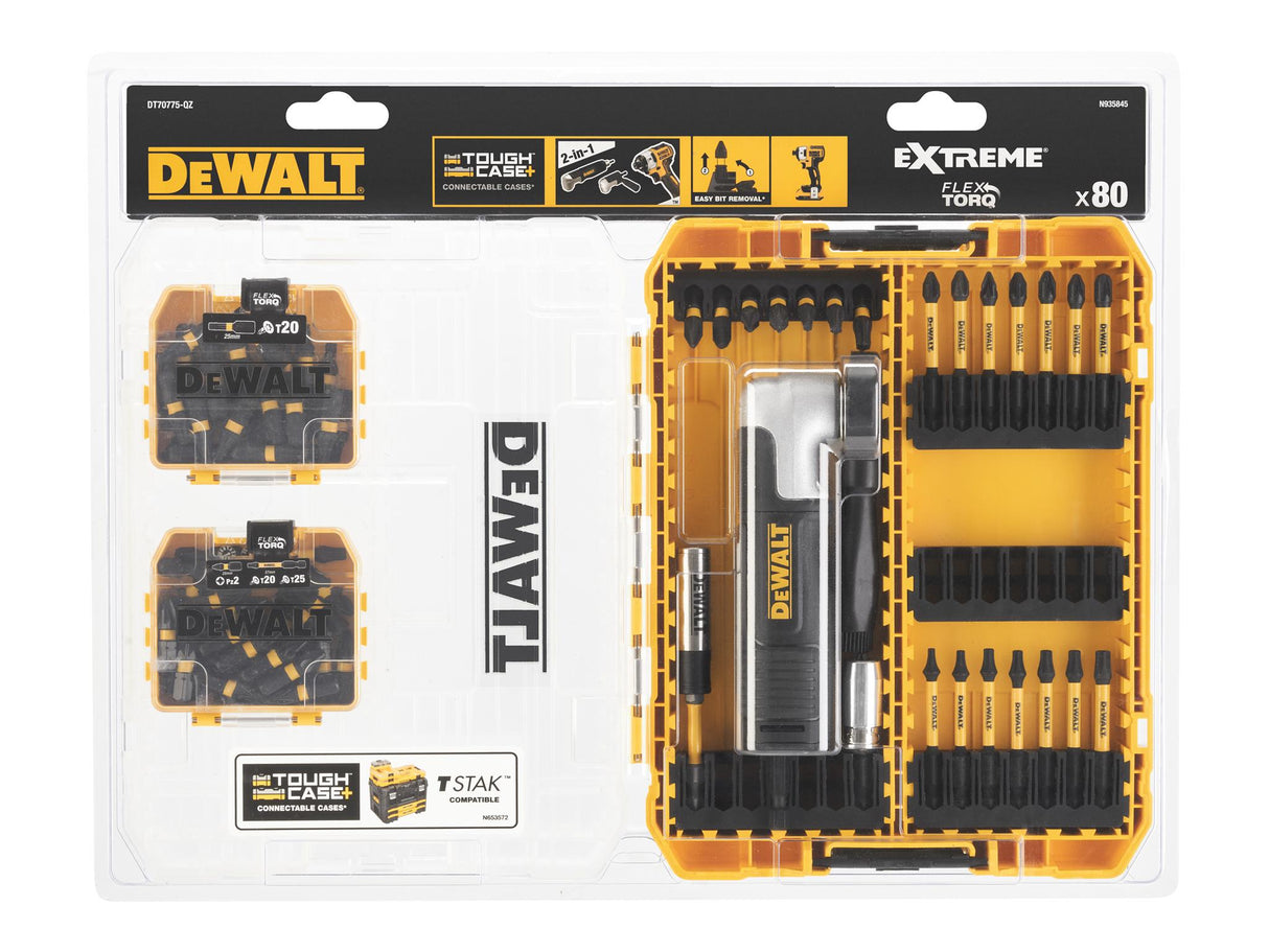 DEWALT DT70775 Mix Bit Set with Right-Angle Attachment, 80 Piece