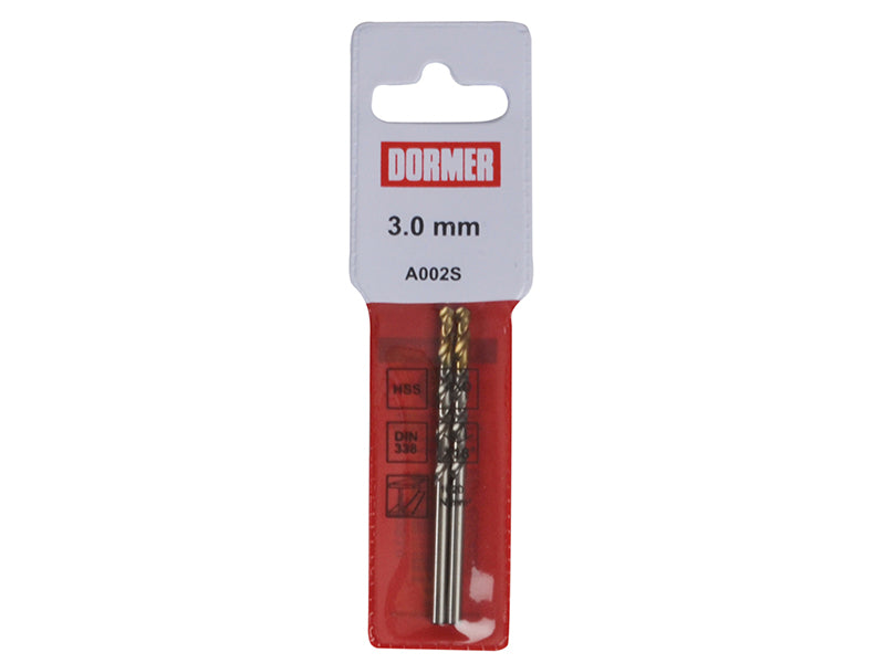 Dormer Pouch Pack A002 HSS-TiN Coated Jobber Drill Bits Metric