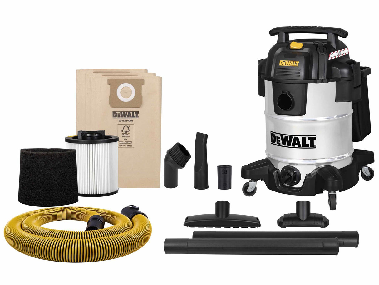 DEWALT Vacuum DXV38SC Stainless Steel Wet & Dry Vacuum 1050W 240V