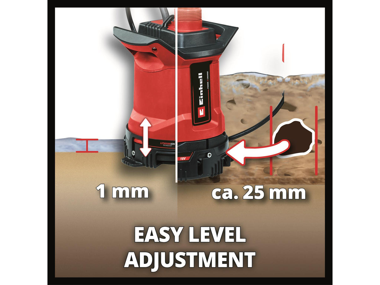 Einhell GE-DP 18/25 LL Li - Solo Power X-Change Dirty Water Pump 18V Bare Unit