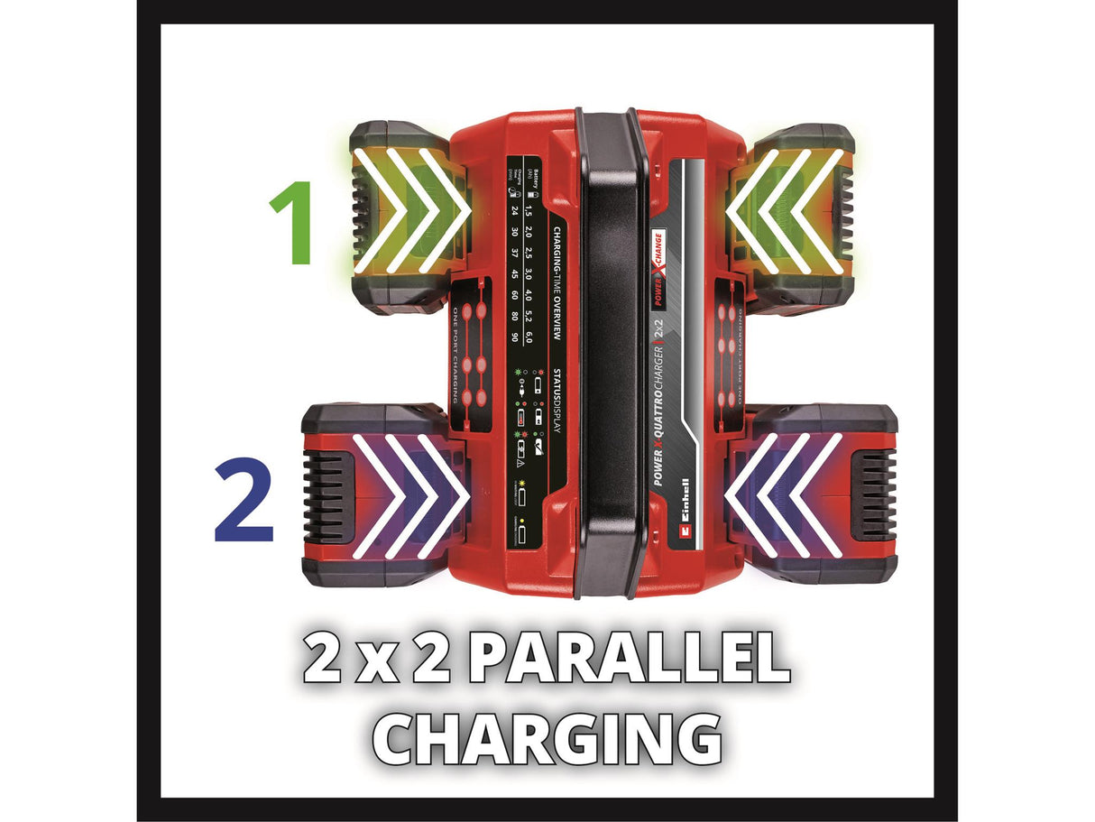 Einhell 2x2 Power X-Quattrocharger 4A