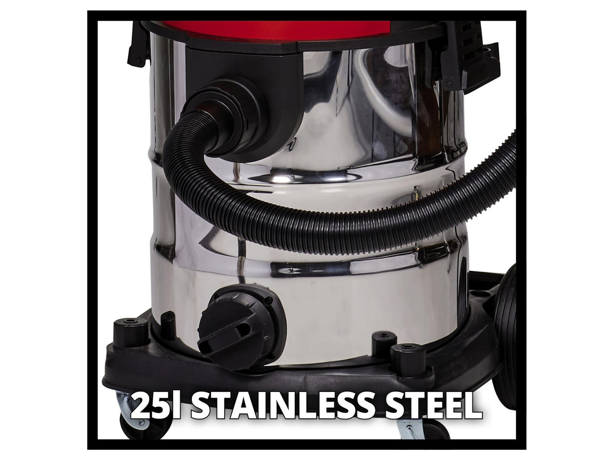 Einhell TE-VC 36/25 Li S-Solo Wet/Dry Vacuum Cleaner 36V (2 x 18V) Bare Unit