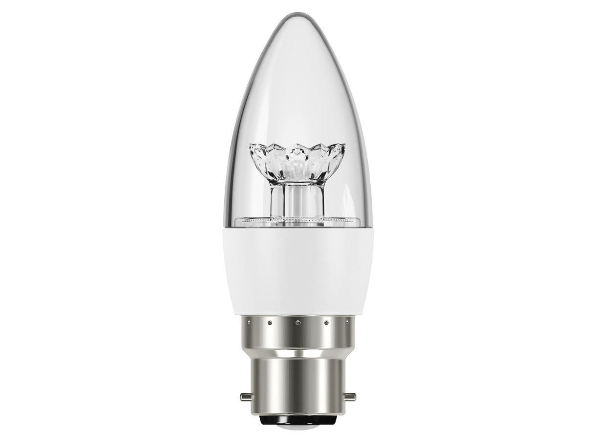 Energizer® LED BC (B22) Clear Candle Dimmable Bulb, Warm White 470 lm 5.9W