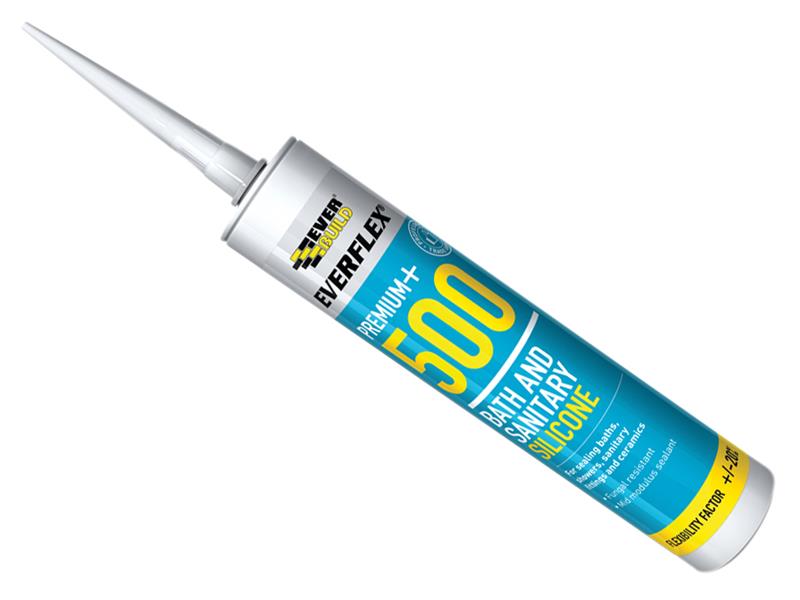 Everbuild Sika 500 Bath & Sanitary Silicone Sealant